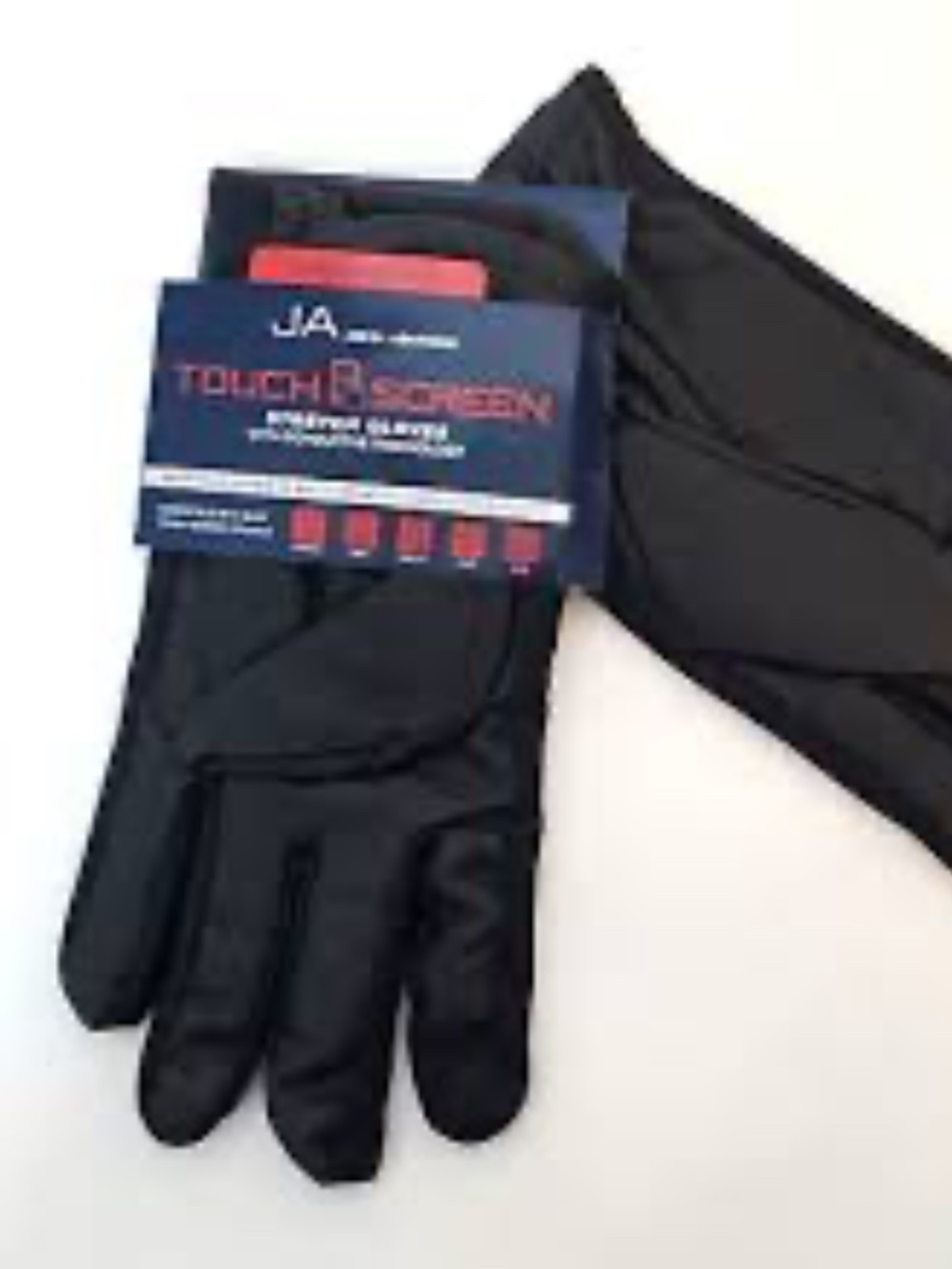 NWT John Ashford Men's Gloves Fleece Lined Black Touch Screen Stretch Technology